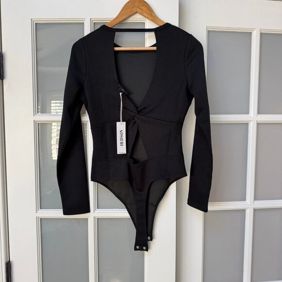 NWT Hudson Black Knot Back Bodysuit Scuba Knit - Size M - MSRP $155 - Picture 5 of 5